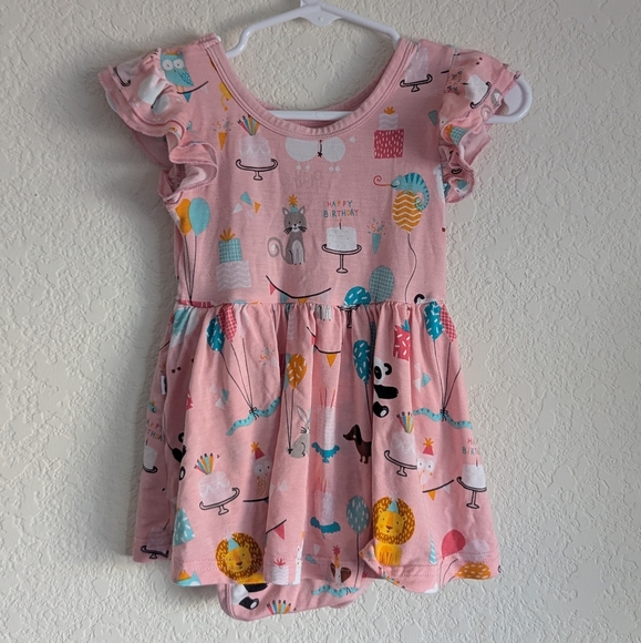 Play By Little Sleepies Birthday Animals Twirl Dress Bodysuit - Picture 3 of 5